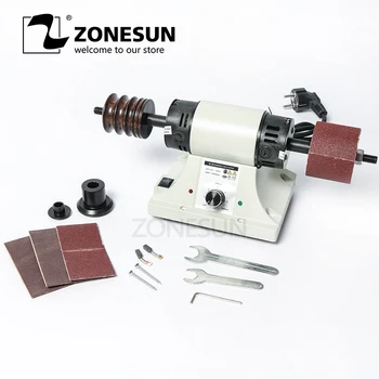 

ZONESUN Vegetable Tanned Leather Burnishing Machine Mini Desktop Leather Edge Grinding Machine Polishing Tool side Polisher 220V