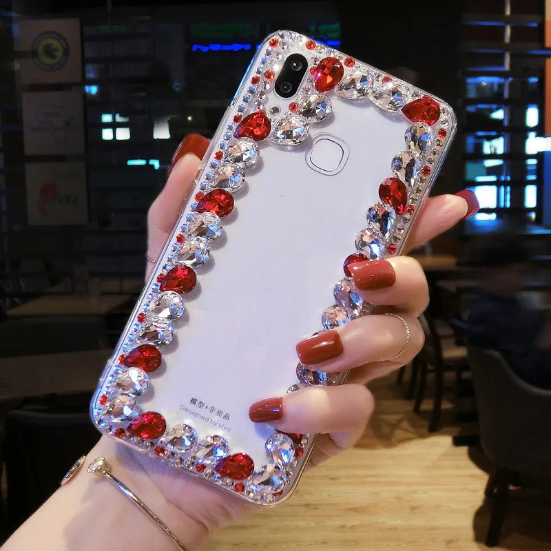 

Luxury Crystal Rhinestone Case For Huawei Honor 20 lite 8S Y5 2019 Coque For Huawei enjoy 9s Maimang 8 P smart plus 2019 Cobar