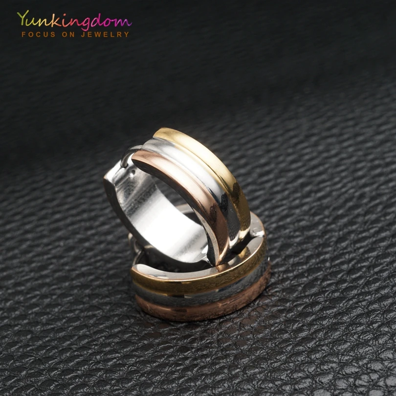 Yunkingdom, вольфрамовые стальные серьги-кольца для женщин, серьга из титановой стали, Панк круглые серьги UE0011