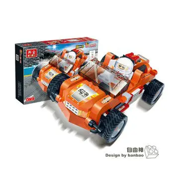 

Banbao 8623 Racing Cars models 108 pcs Pull Back cars Plastic Model Building Block Sets Educational block Toys Christmas gift