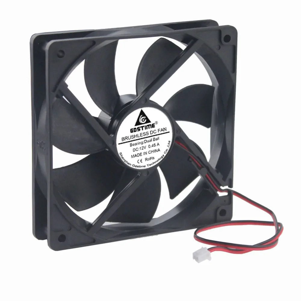 Gdstime 2 шт. DC 12V 120mm x 25mm шариковый подшипник 12 см большой воздушный поток высокая