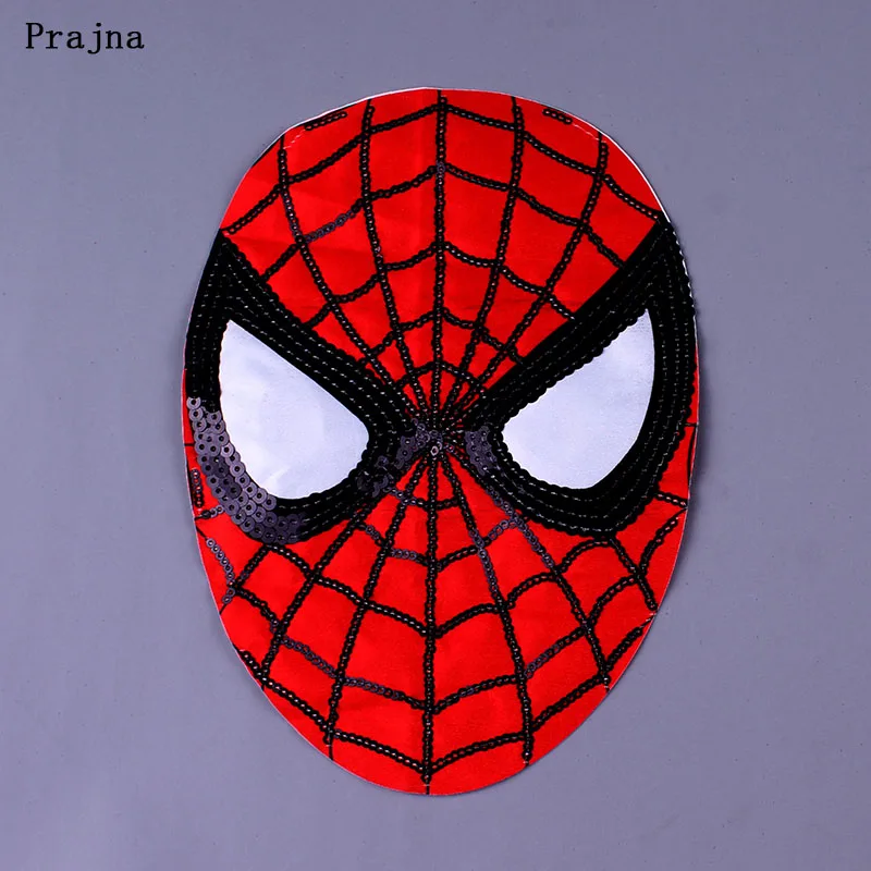 

Prajna DIY Spider-man Patches to Cloth Sew-on Sequins Patch With LED Light Accessories for Clothing Saiyan Cartoon Applique F