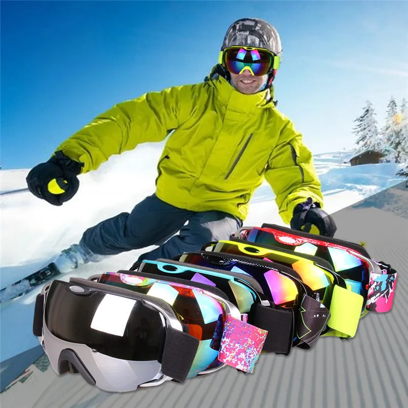 Сферические двухслойный анти-туман Для Мужчин's Лыжный Спорт очки Маска Анти-УФ Защита от снега ветрозащитные альпинистские очки маска
