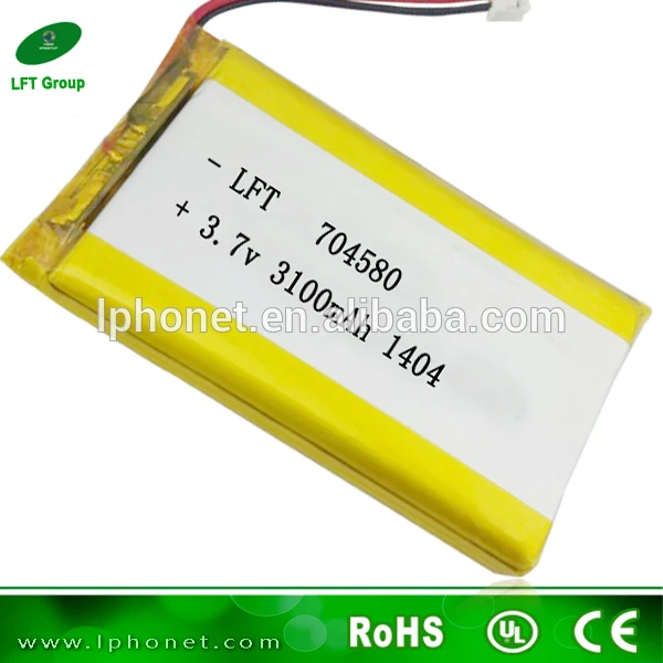 704580 li-polymer (lipo) 3.7v 3100mah battery for tablet pc |