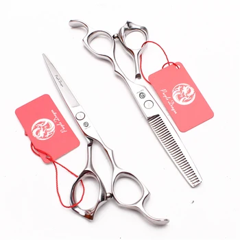 

Z1024 6" 17.5cm 440C Purple Dragon Silver Barber Scissors Cutting Shears Thinning Scissors Style Tool Professional Hair Scissors