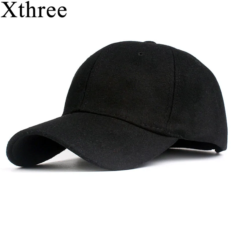 Xthree однотонная мужская шерстяная бейсболка, Зимняя кепка, теплая Бейсболка, шляпа, кепка, облегающие шапки для женщин
