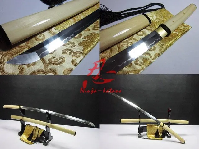 

Handmade 39.4"Clay tempered japanese shirasaya katana sword battle ready sharp