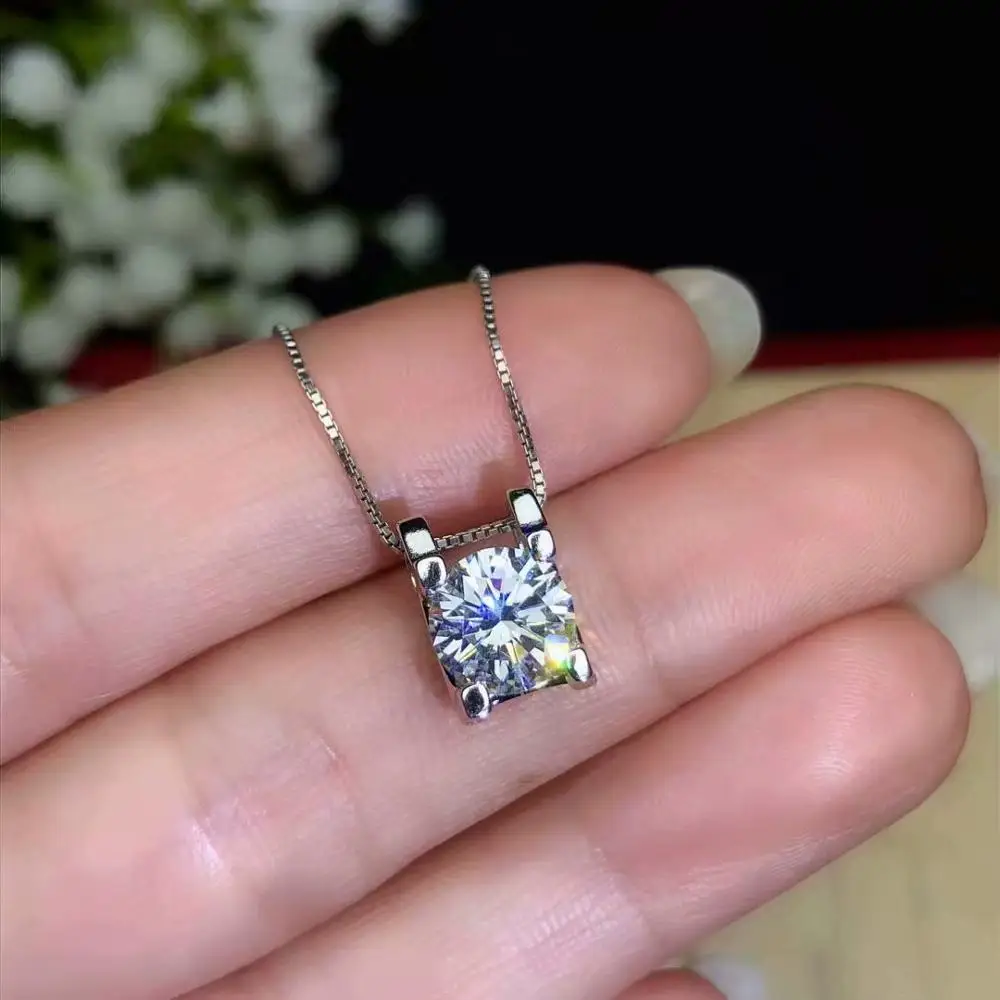 Модный Блестящий муассанитовый кулон для женские серебряные ожерелья vvs чистота подарок на день рождения подарок подруге