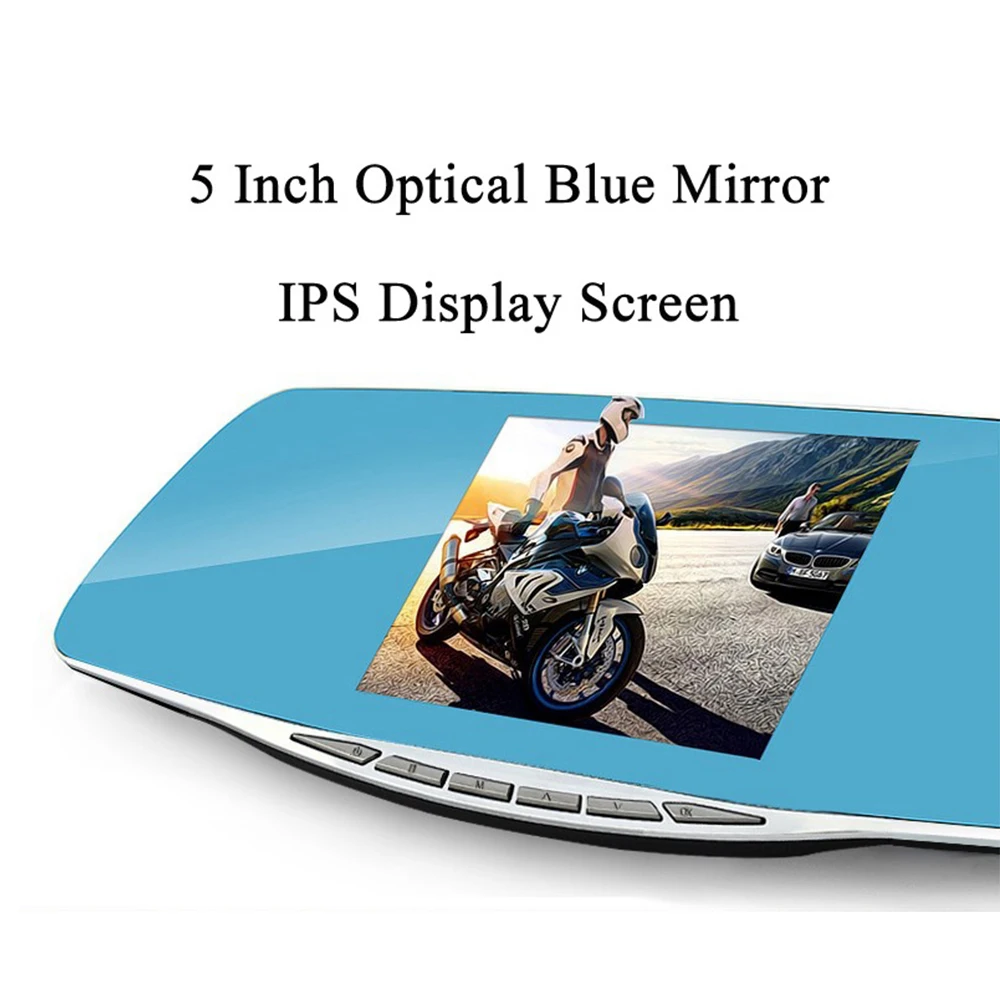 Автомобильное зеркало заднего вида с 5 дюймовым дисплеем HD 1080P IPS экраном двумя