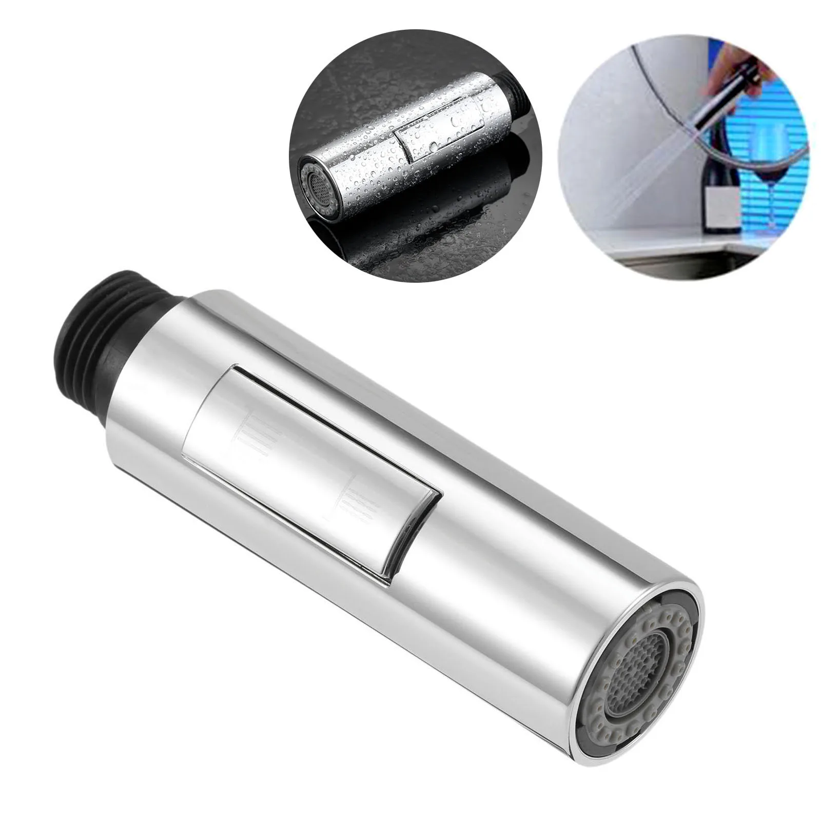 Kitchen Pull Out Faucet Sprayer Plating Nozzle Water Saving Bathroom Basin Sink Shower Spray Head Water Tap Faucet 30 x85 x21mm