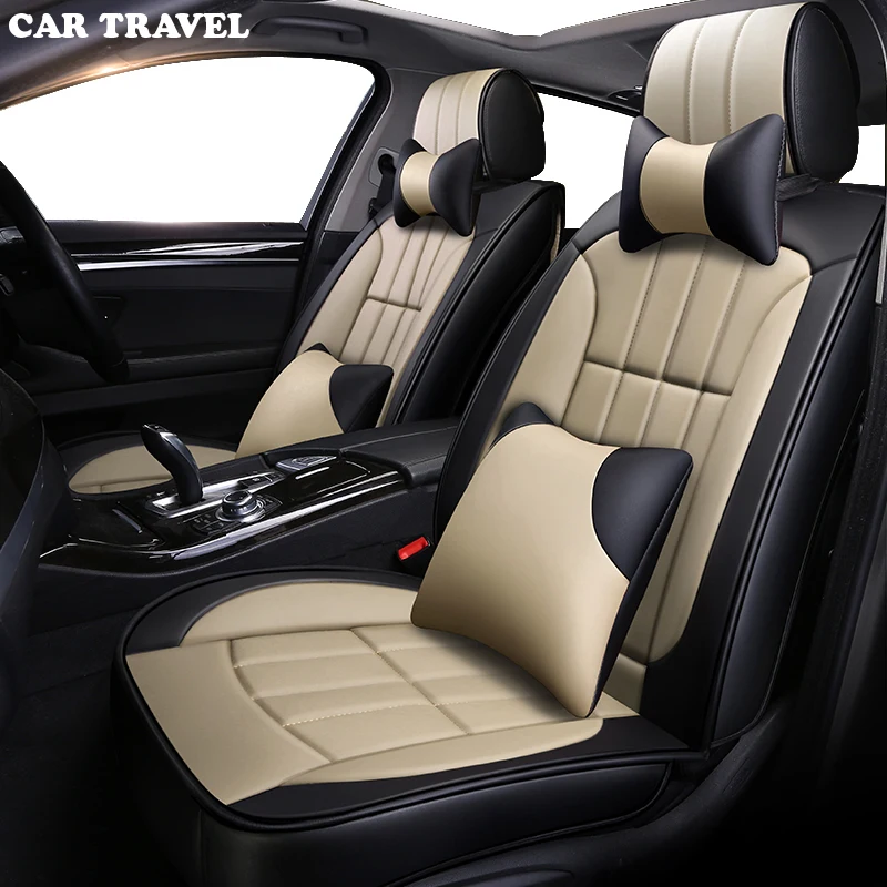 i20 i30 Universal Red Eco-Leather Full Set Car Seat Covers for Hyundai i10
