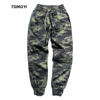 

Tsingyi Spring Camouflage Men Jogger Pants Lightweight Full Length Straight Drawstring Hombre Men's Pencil Pants Plus Size 28-42