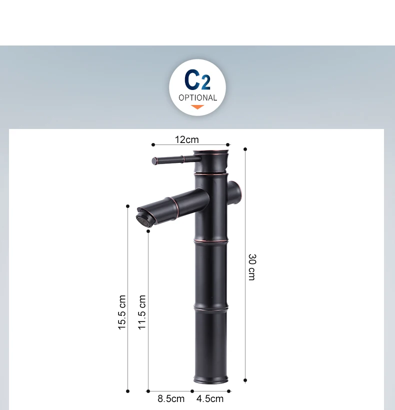 Кран для ванной комнаты, латунный Смеситель для раковины, роскошный кран, высокий, бамбук, горячая холодная вода, с двумя трубами, для кухни, для улицы, сада, WC, краны