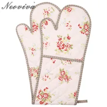 Neoviva прочный Прихватки с жаропрочной подкладка цветочный nitong розовое держатель Тепловые перчатки Microondas Luva para Cozinha