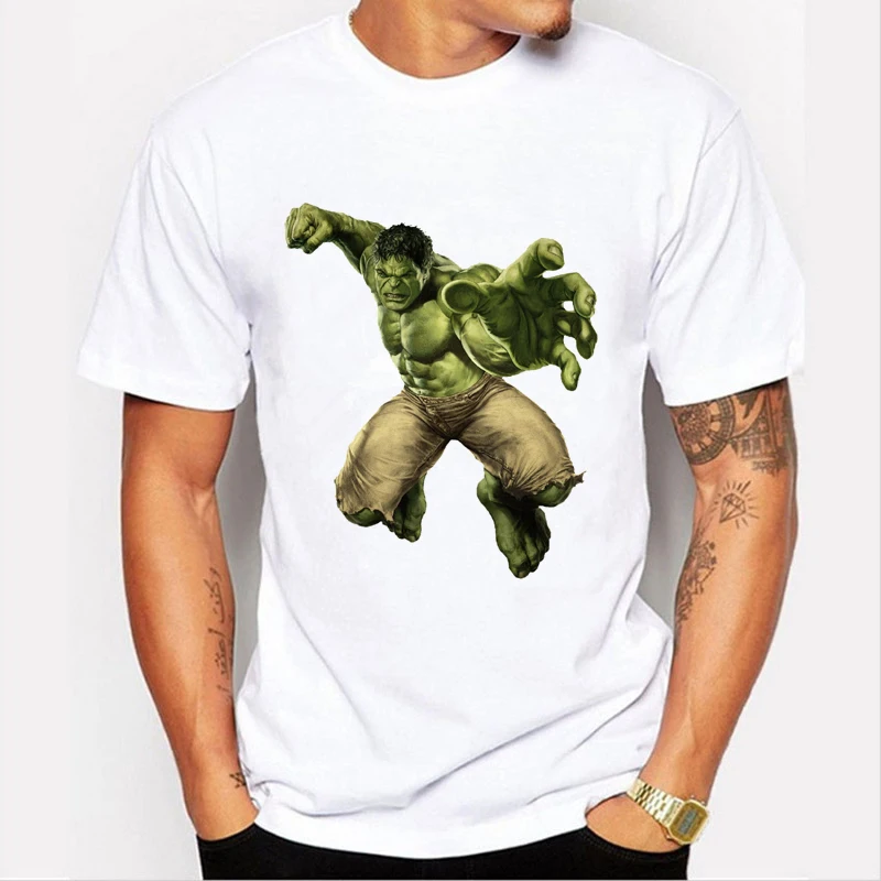 

Fashion Hulk T shirts Men's Avengers Superman/spiderman /Hulk /Short Sleeve Boy Brand Design Tops Tshirts 90-14#