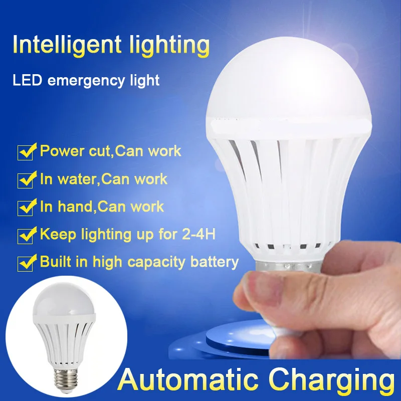 

Wholesale E27 LED Lamps 5W 7W 9W 12W 15W Emergency Bulb Rechargeable 220V LEDs Lights Bulb New