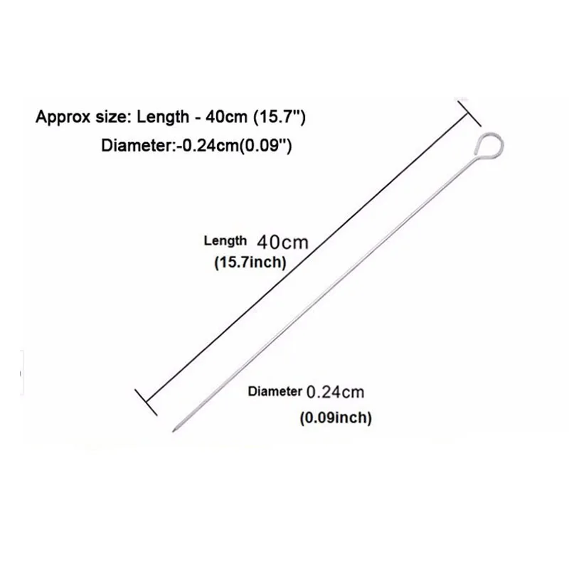 Лидер продаж шампуры для шашлыка 6 шт. 15,7 дюйма кабоб из игла металлическая барбекю шампуры для гриля ЖАРКОЕ БАРБЕКЮ игла металлическая железная шампуры для барбекю KC5005