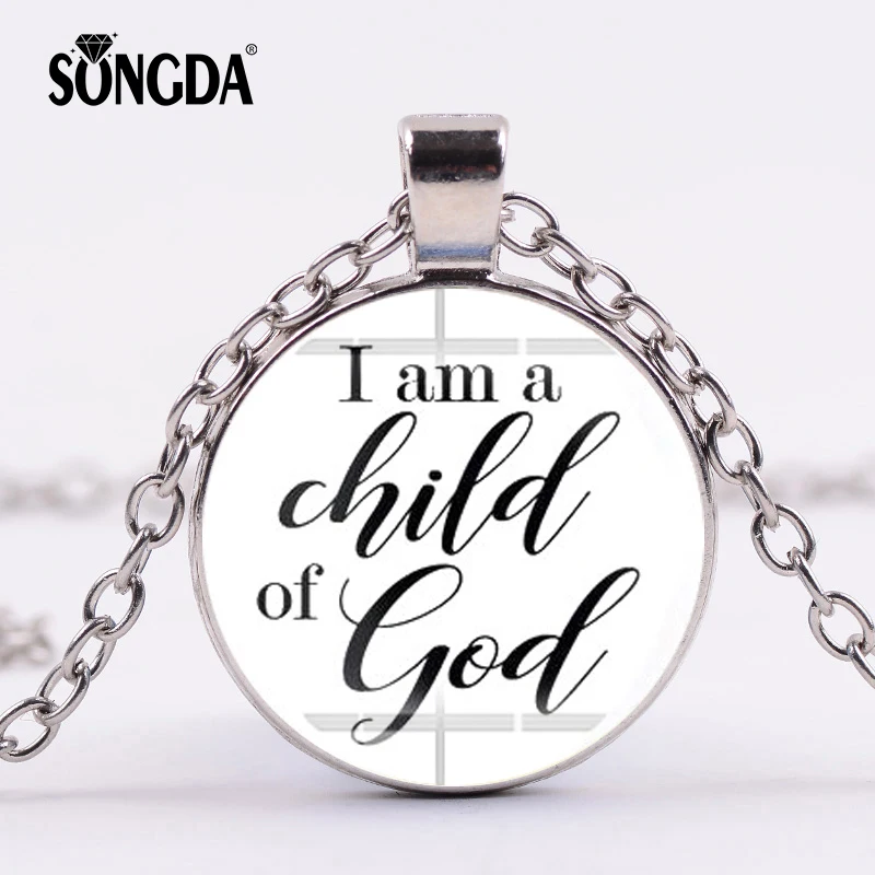 SONGDA I Am A Child of God ожерелье минимализм ручная работа художественное фото стекло