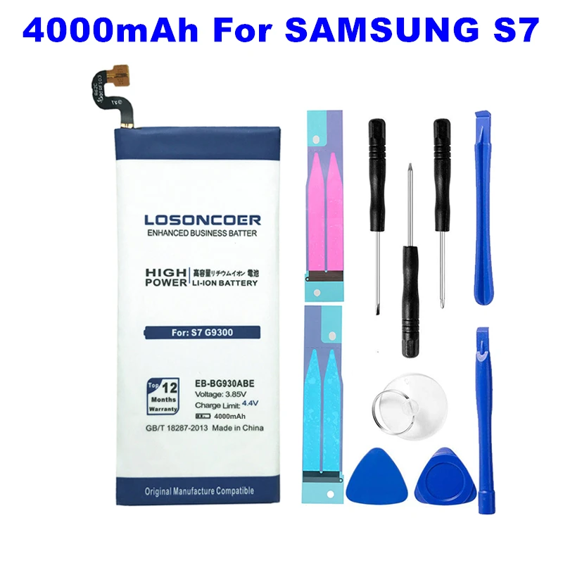 

LOSONCOER 4250mAh EB-BG930ABE Battery For Samsung GALAXY S7 G9300 SM-G9300 SM-G930 G930 G930F ~In Stock Free tools