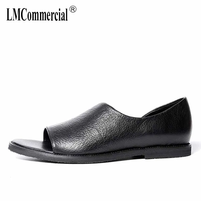 

Genuine Leather mens sandals open toe casual Korean Roman Shoes owhide Men Slippers Flip Flops casual Shoes beach outdoor