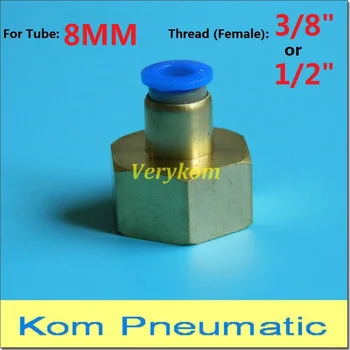 

100pcs Pneumatic Tube Hose Female Straight Air Fitting 8MM To 3/8" 1/2" bsp One Touch Push In Quick Connector PCF 8-03 PCF8-04