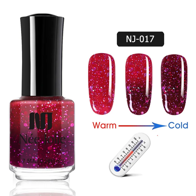 NEE JOLIE 7,5 мл температурный фиолетовый цвет меняющий термальный голографический лак для ногтей Блестящий лак для ногтей - Цвет: 7.5ml - NJ-017