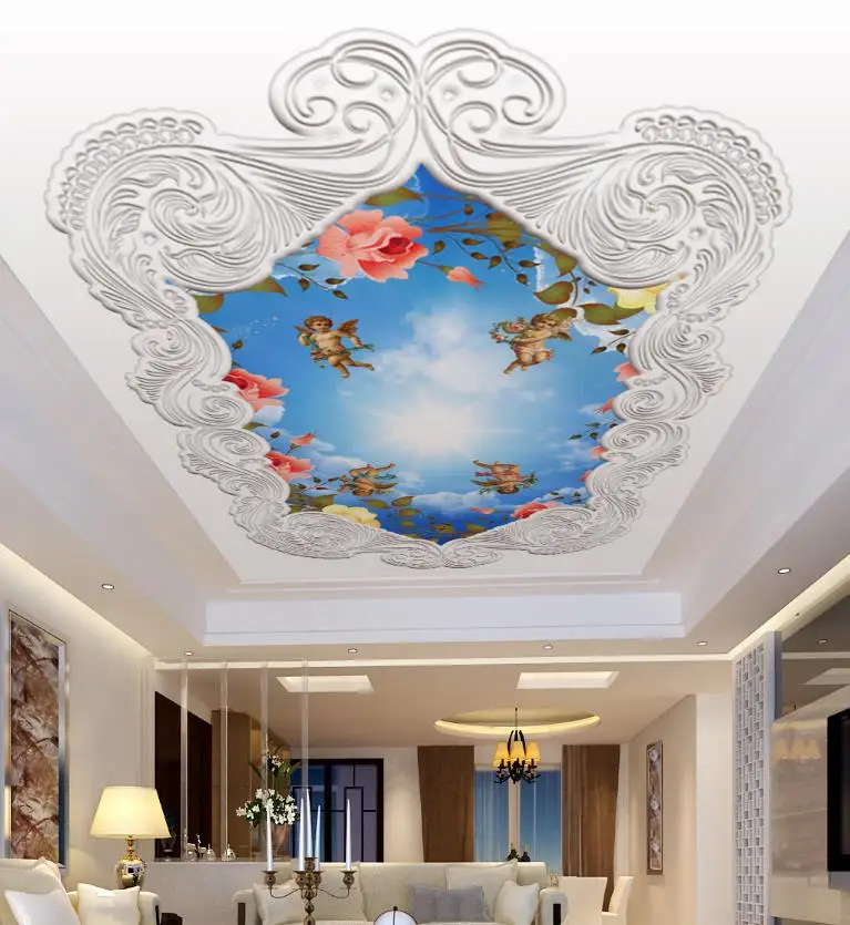 Custom Ceiling Mural Wallpaper 3d Pattern Sky Wall Paper 3d Sticker