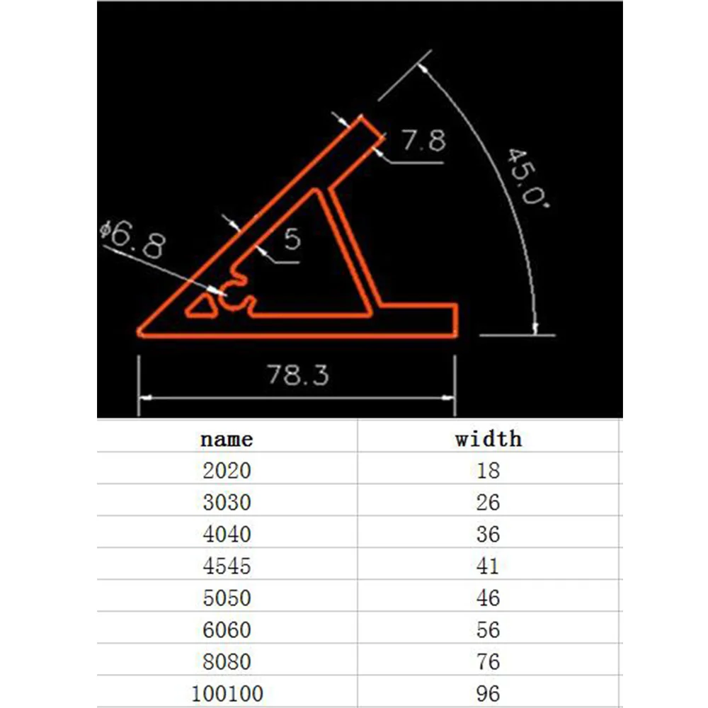 1 шт. 45 градусов профиль кронштейн промышленный высокой интенсивности угловой для 3030 4040 4545 5050 алюминиевый профиль