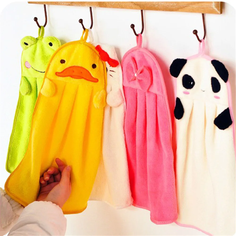 Cute Animal Microfiber Hand Towels Kids Children Cartoon Absorbent Hand