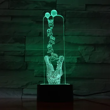 

3D Visual LED table night light Colors Changing Lampara decoration engraved acrylic Innovative Bedside Lamp Bulbing Luminaria