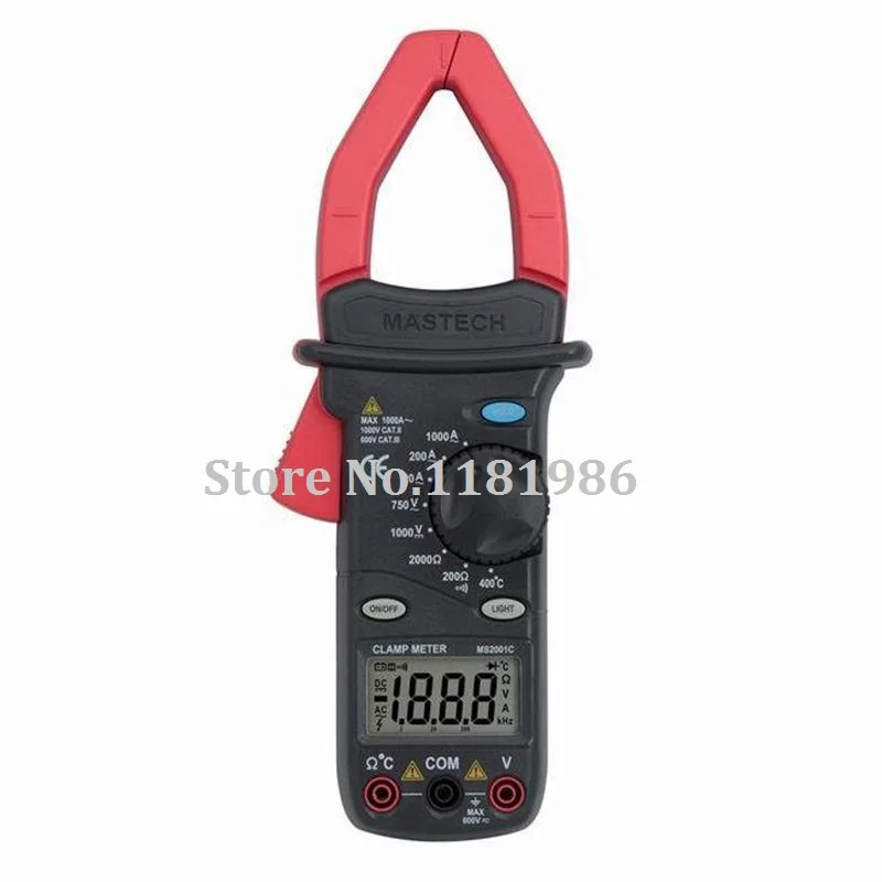 

MASTECH MS2001C 3 1/2 Digital Clamp Meter AC DC Amp Volt Ohm Temperature Multimeter Tester Detector with Diode and Backlit DMM