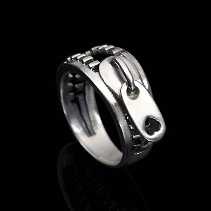 Чистый 925 пробы Серебряные ювелирные изделия молнии кольца широкая версия Для мужчин перстень для Для женщин специальные Рождественский подарок 1116