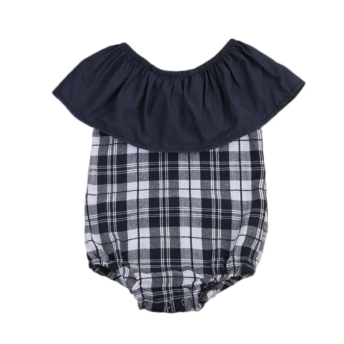 Babies Plaids Bodysuit Cute Newborn Infant Baby Girls Plaid Check