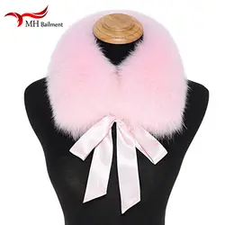 Натуральным лисьим меховой воротник Для женщин 100% натуральный Лисий меховой для шеи шарф Зимний шарф на шею пальто меховой воротник