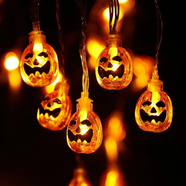 pumpkin string lights with clear bulb backyard halloween lights vintage bulbs decorative outdoor garland wedding 10
