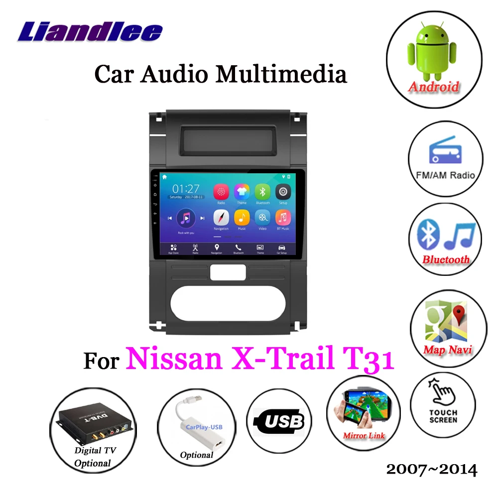 Sale Liandlee For Nissan X-Trail T31 2007~2014 Android 7.1 System Radio Stereo Carplay Camera BT TV GPS Map Nav Navigation Multimedia 1