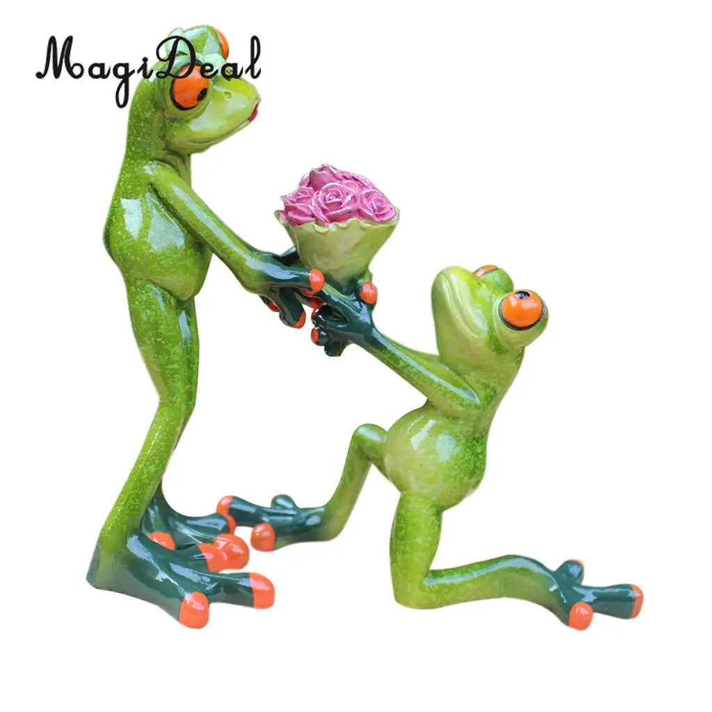 MagiDeal 3D Frog green garden patio lawn ornaments shelf display car decor ornament toy wedding gift
