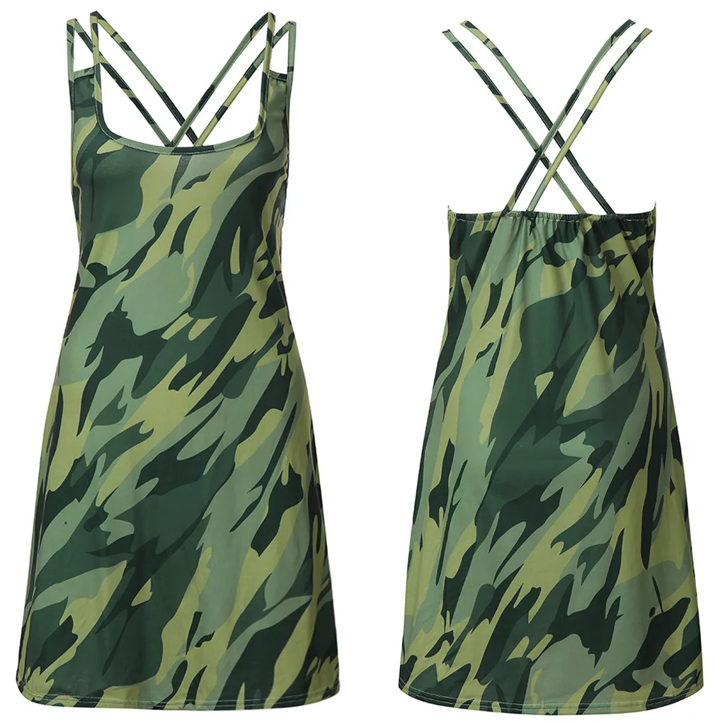 Женское повседневное пляжное платье-жилет с камуфляжным принтом Z4 vestido mujer femme