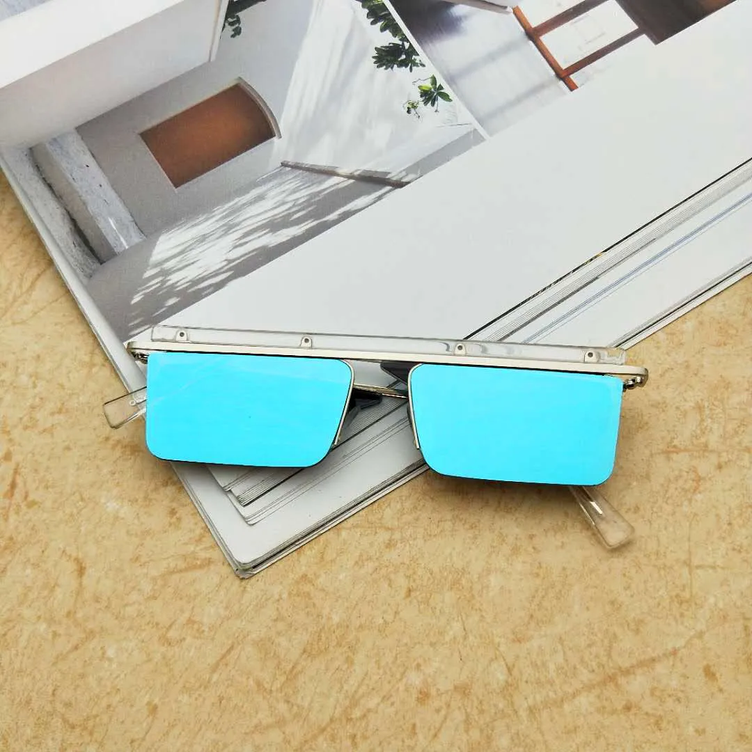 MINCL уникальные женские квадратные солнцезащитные очки с двойной оправой и двойными линзами Модные мужские синие очки с зеркальным покрытием UV400 NX - Цвет линз: blue