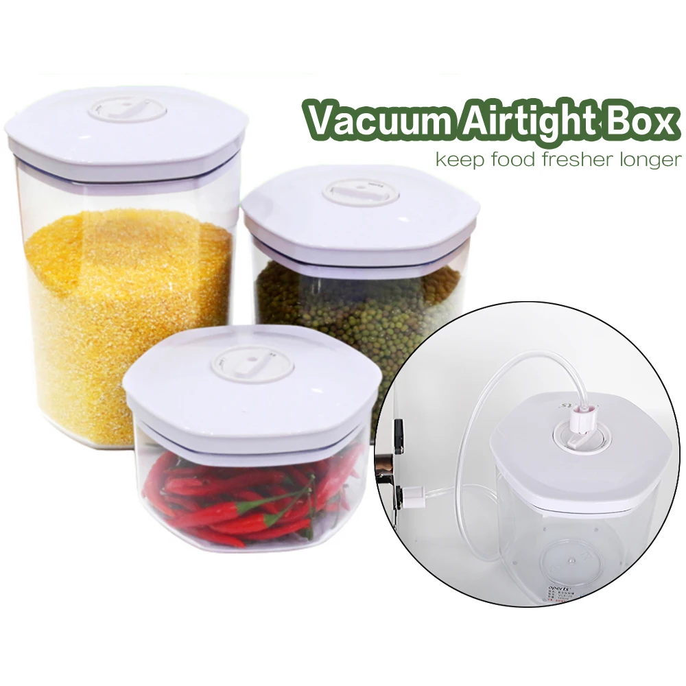 GZZT Vacuum Storage Box Refrigerator Box Food Vacuum Machine Parts Food Seal Tools 700ml/1400ml