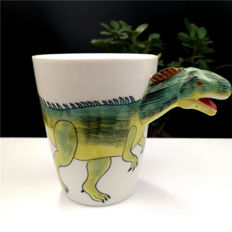 CFen A's керамическая кружка 3D в форме динозавра, ручная роспись, животные, кружка, керамическая чашка для кофе, молока, чая, кружка, подарки на день рождения