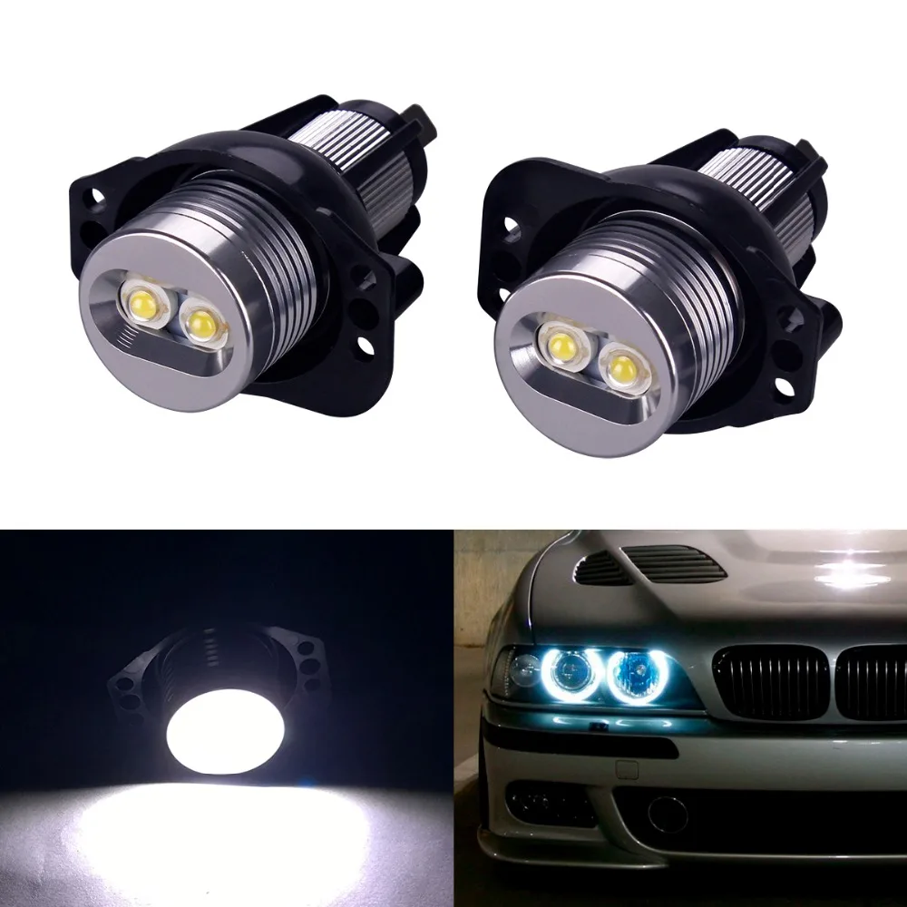2pcs Ultra Bright 7000K White LED 6W Angel Eye Halo Rim Bulb For BMW