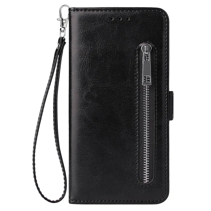 For Fundas iPhone X Case on for iPhone X XR XS 11 Pro Max 6 6S 7 8 Plus Cover Luxury Classic Zipper Wallet Leather Phone Cases