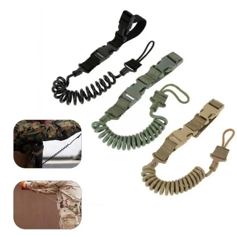 Elastic Tactical Safety Lanyard Rope Outdoor Anti-lost Elastic Key Ring EDC Extension-type Spring Adjustable Belt NEW Arrival