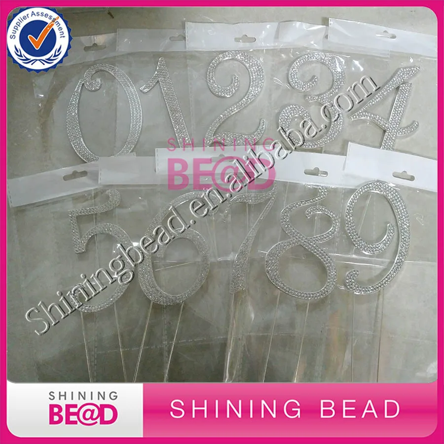 

FREE SHIPPING!12CM Birthday Number Rhinestone Cake Topper For Party Cake Decor,10 style number ,5 piece each number,50Pieces/Lot