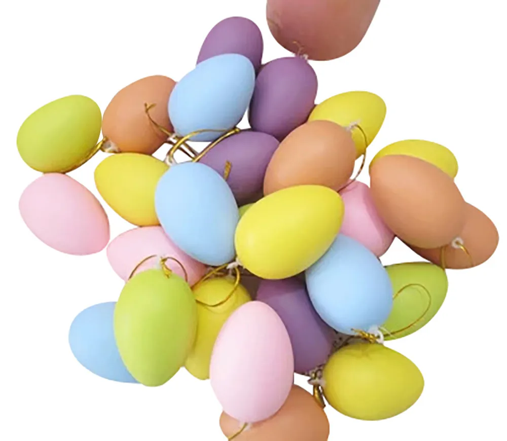 Toys for children Colorful 12pcs Mixed Color Easter Decoration For Home Kids Plastic Hanging Children DIY Painting Egg | Игрушки и хобби