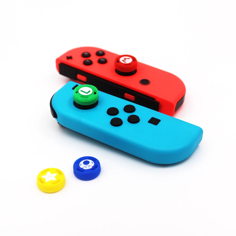 1PC Theme Game Silicone Analog Thumb Stick Grips Caps for Nintend Switch NS JoyCon Controller Sticks Cap Skin for Joy Con Cover 