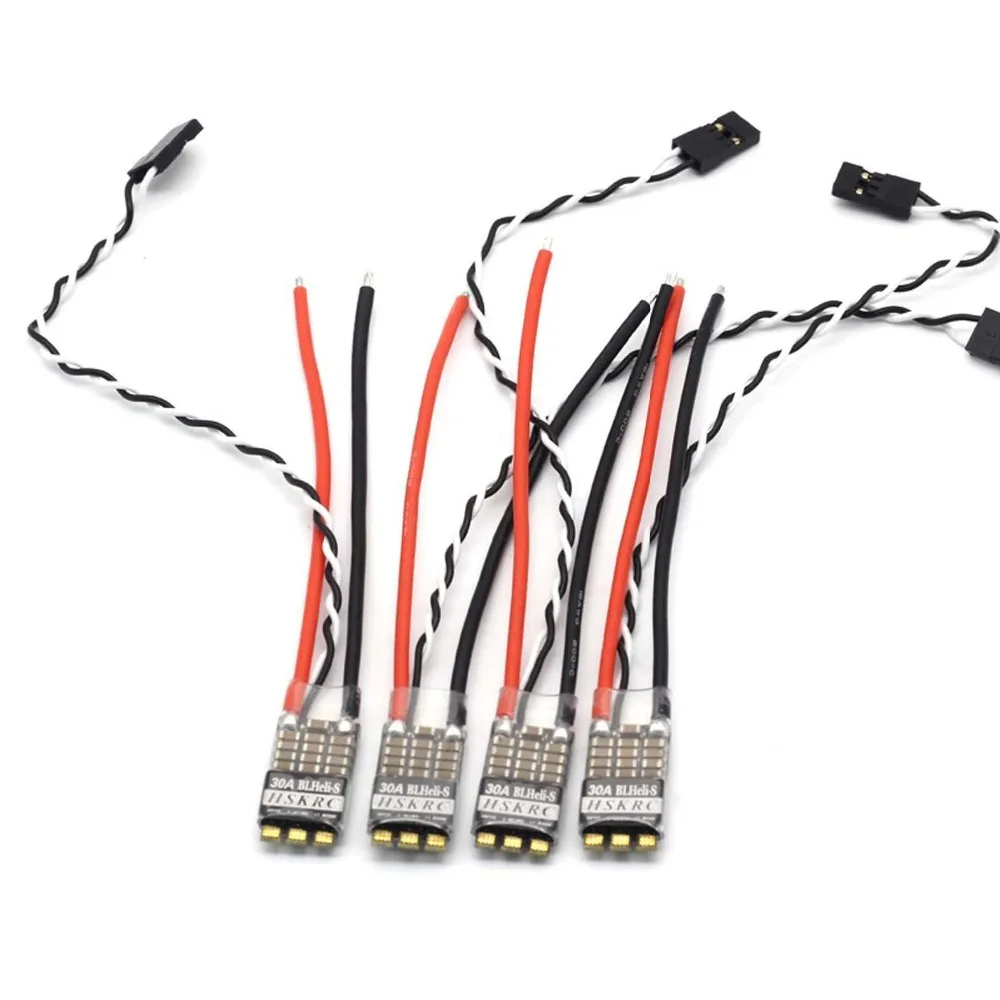 

4pcs HSKRC Brushless 20A 30A BLHeli-S ESC Speed controller 2-4S Oneshot DSHOT600 for RC Drone Quadcopter 210-550