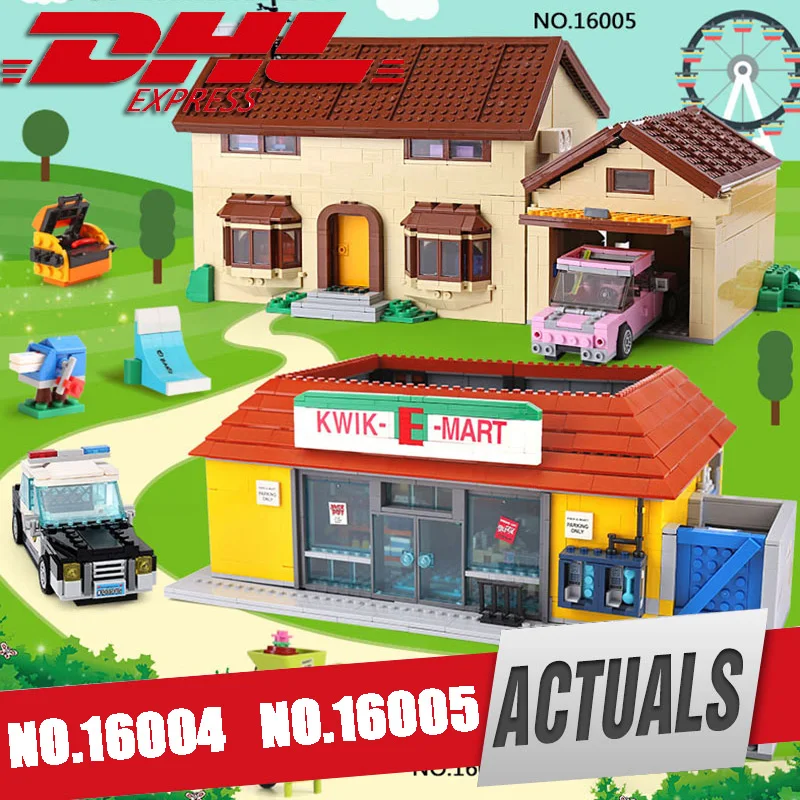 

LEPIN 16004 16005 The Simpsons Kwik-E-Mart Educational Building Blocks 71016 Set Bricks birthday Gift Clone Legoinglys Toy 71006