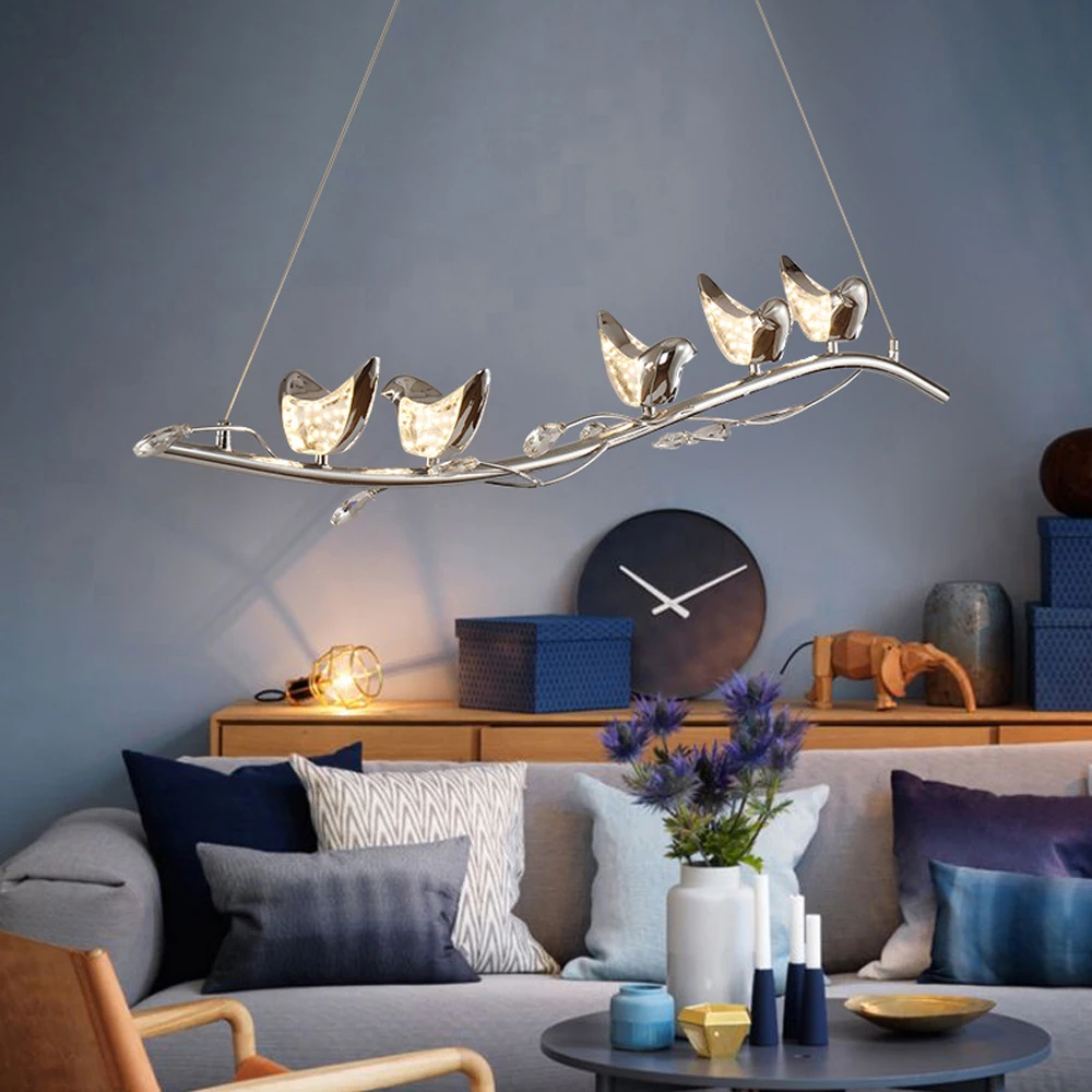 

LED Postmodern Stainless Steel Crystal Autumn Sparrows LED Light Pendant Lights Pendant Lamp Pendant Light For Dinning Room